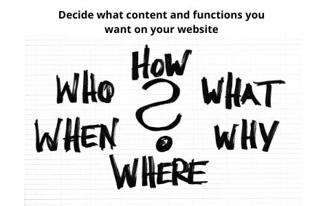 Step 6  - Decide what content and functions you want on your website